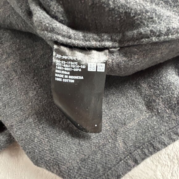 Uniqlo Womens Gray Check Button-Up Shirt Jacket Medium Long Sleeve Pocket Casual - Picture 4 of 8